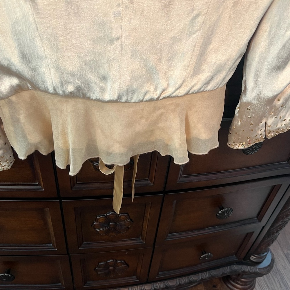 Bebe Vintage Gold Embellished Blazer Jacket. Size 2. - Picture 12 of 16
